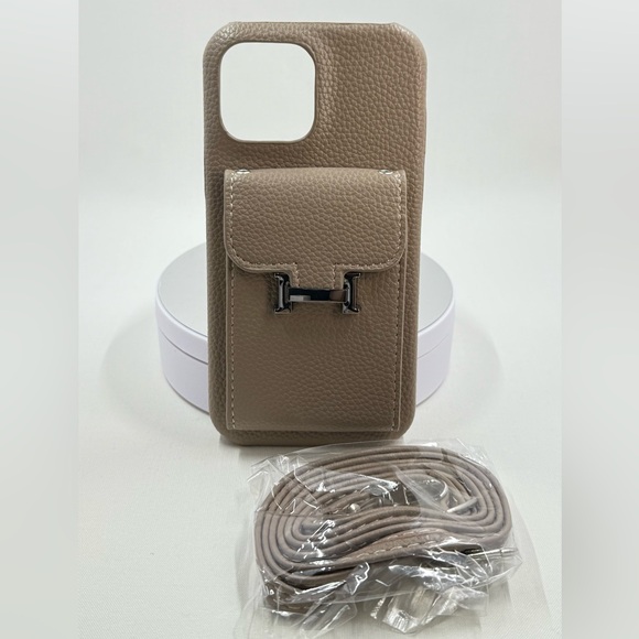 Soft Tan Leather Phone Case with Pockets BNIB IPhone 13 Pro Max - Picture 1 of 4